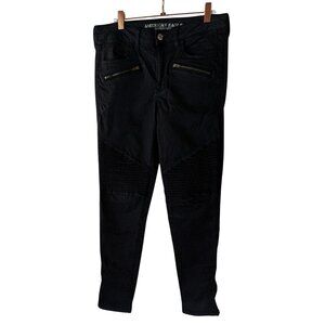 American Eagle Outfitters Hi-Rise Moto Jegging in Black